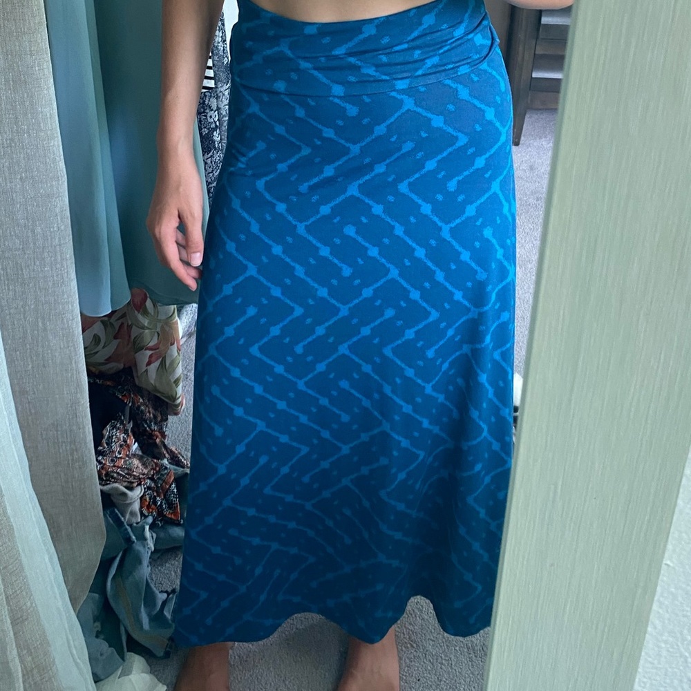 Dark blue & teal long Lularoe skirt